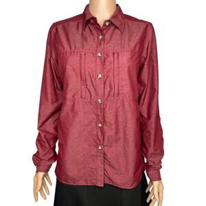 ExOfficio Women’s Dryflylite Fishing Long Sleeve Shirt Button Down size L